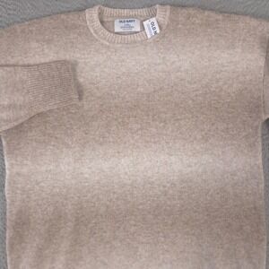 Old Navy Sweater Women S Tall Tan Cozy Crew-Neck Ombre Wool Blend Pullover Fuzzy